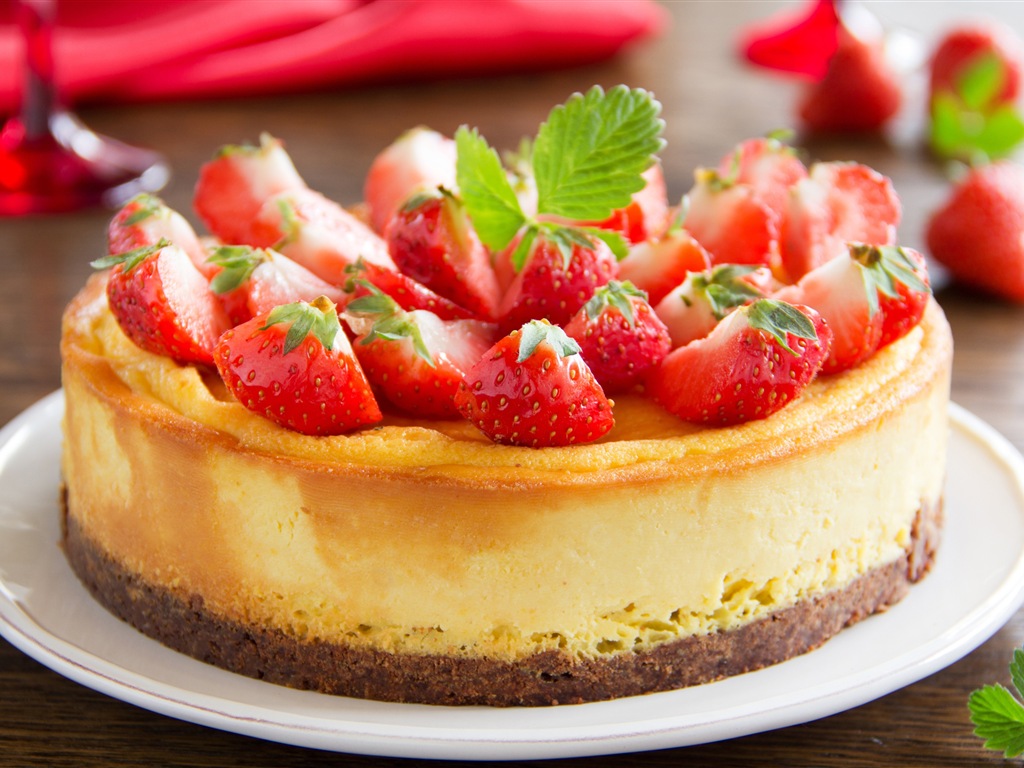Delicious strawberry cake HD wallpapers #25 - 1024x768