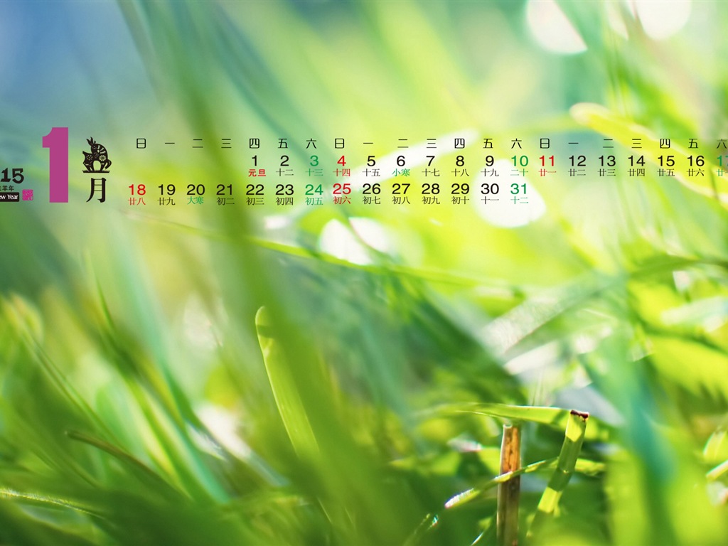 Kalendář 2015 HD tapety na plochu #12 - 1024x768