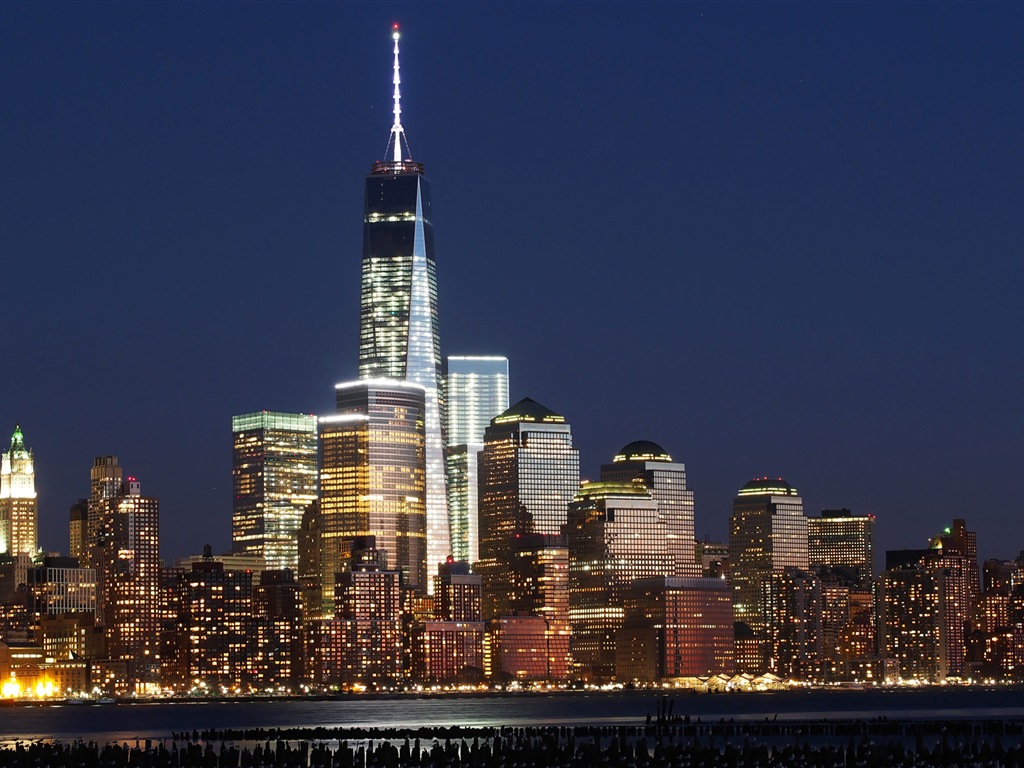 뉴욕의 엠파이어 스테이트 빌딩, 도시의 밤 HD 배경 화면 #4 - 1024x768