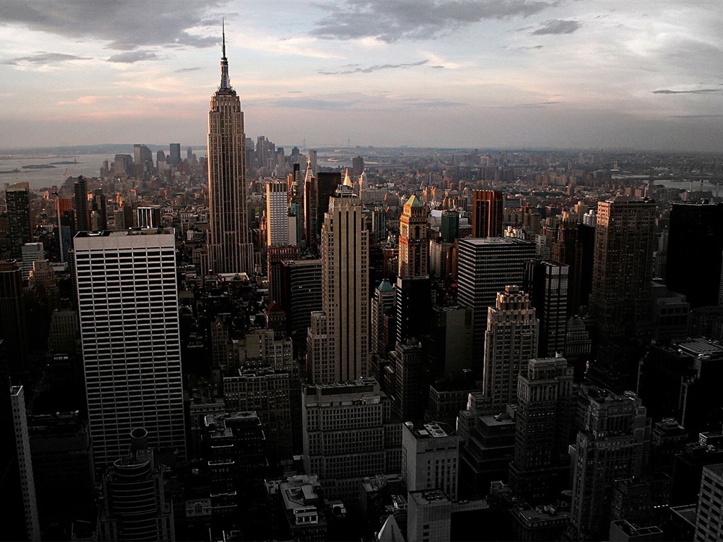 뉴욕의 엠파이어 스테이트 빌딩, 도시의 밤 HD 배경 화면 #8 - 1024x768