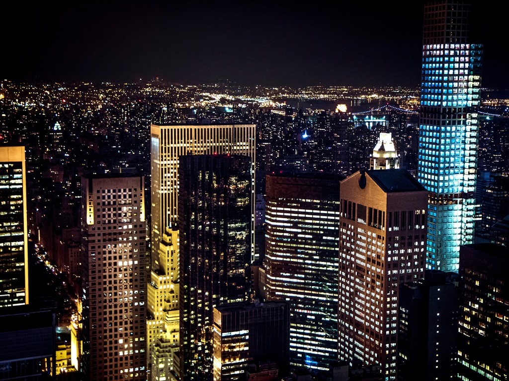 뉴욕의 엠파이어 스테이트 빌딩, 도시의 밤 HD 배경 화면 #9 - 1024x768
