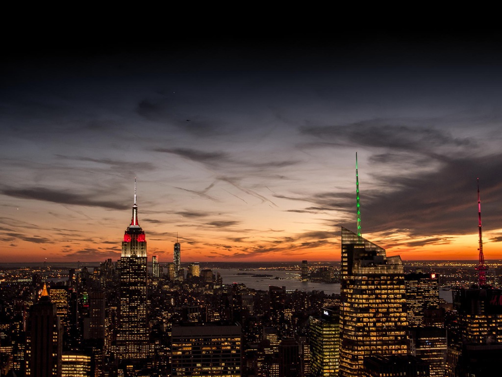 Empire State Building à New York, ville la nuit fonds d'écran HD #14 - 1024x768