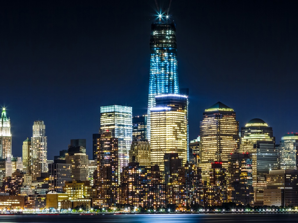 뉴욕의 엠파이어 스테이트 빌딩, 도시의 밤 HD 배경 화면 #17 - 1024x768