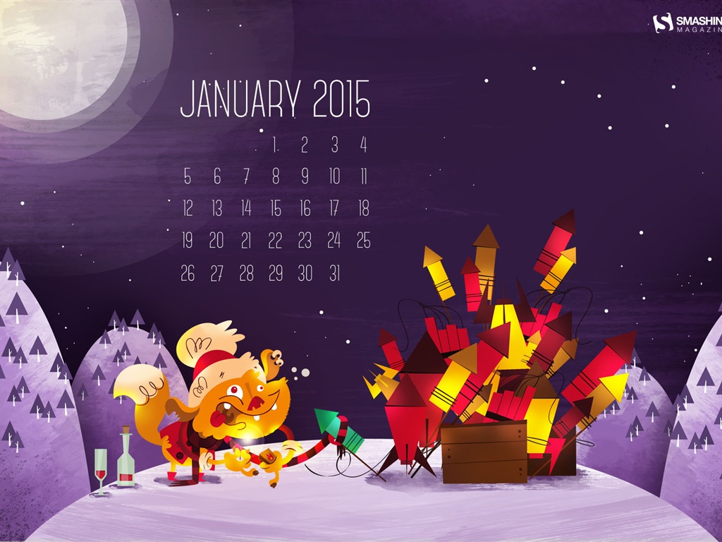 Janvier 2015 calendar fond d'écran (2) #7 - 1024x768