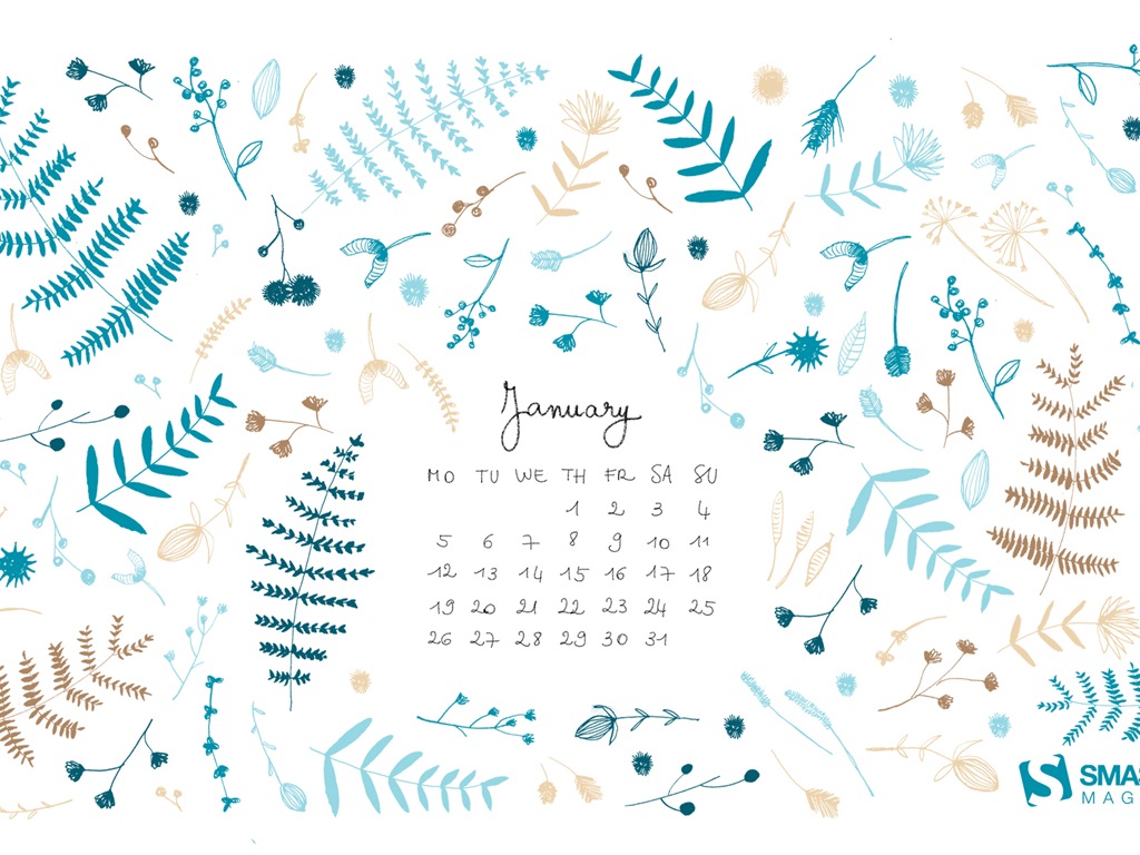 Januar 2015 Kalender Wallpaper (2) #20 - 1024x768