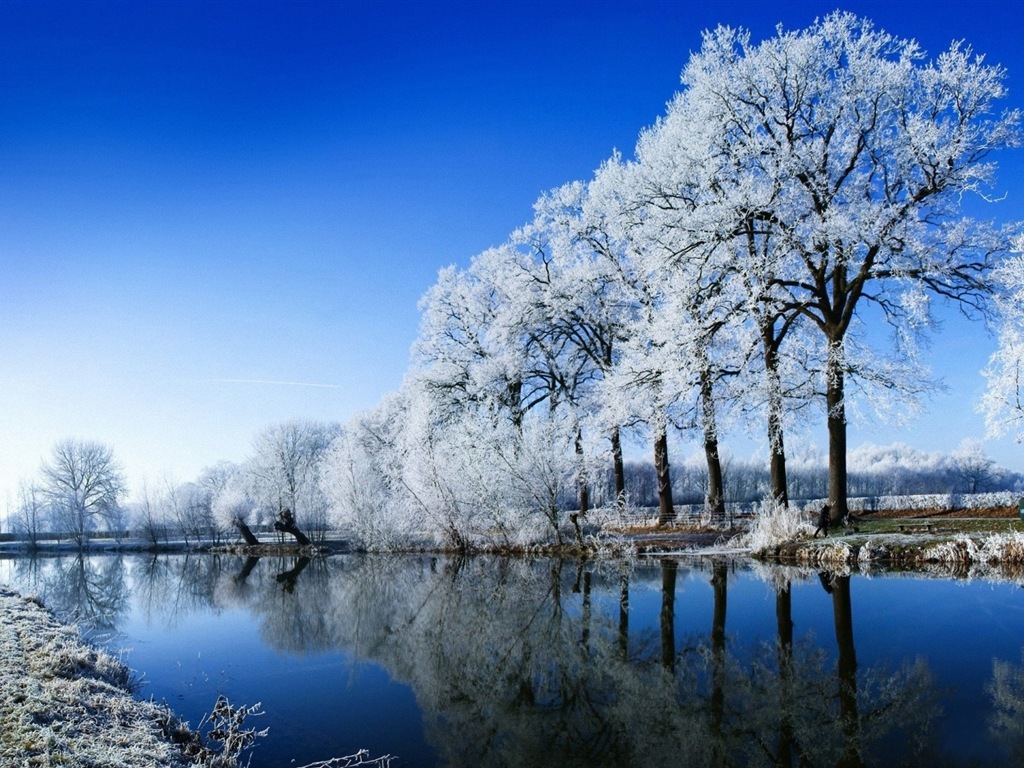 Neige d'hiver fonds d'écran HD magnifique de paysages #1 - 1024x768