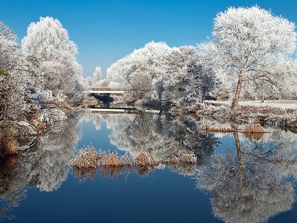 Neige d'hiver fonds d'écran HD magnifique de paysages #2 - 1024x768