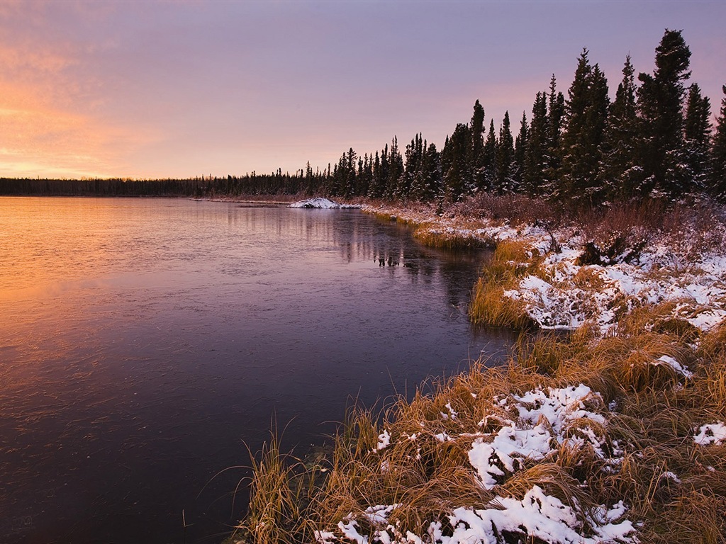 Neige d'hiver fonds d'écran HD magnifique de paysages #7 - 1024x768