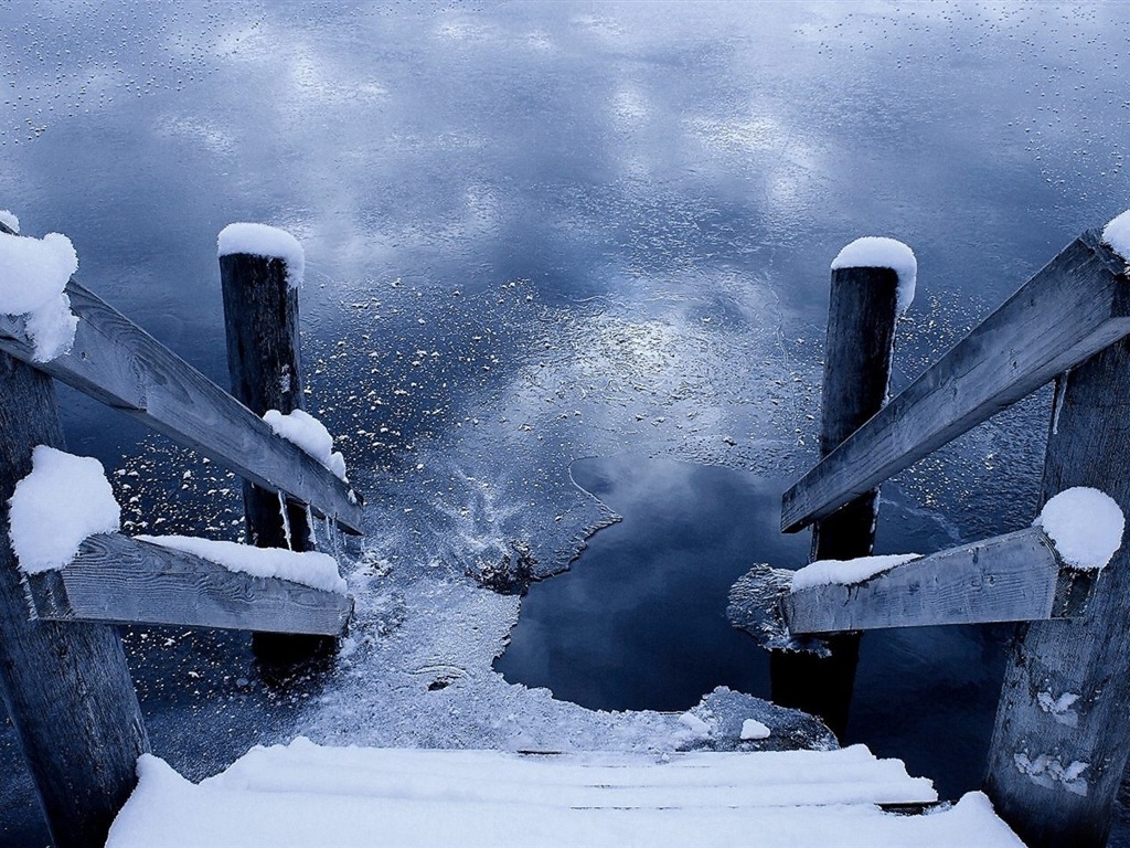 Neige d'hiver fonds d'écran HD magnifique de paysages #8 - 1024x768
