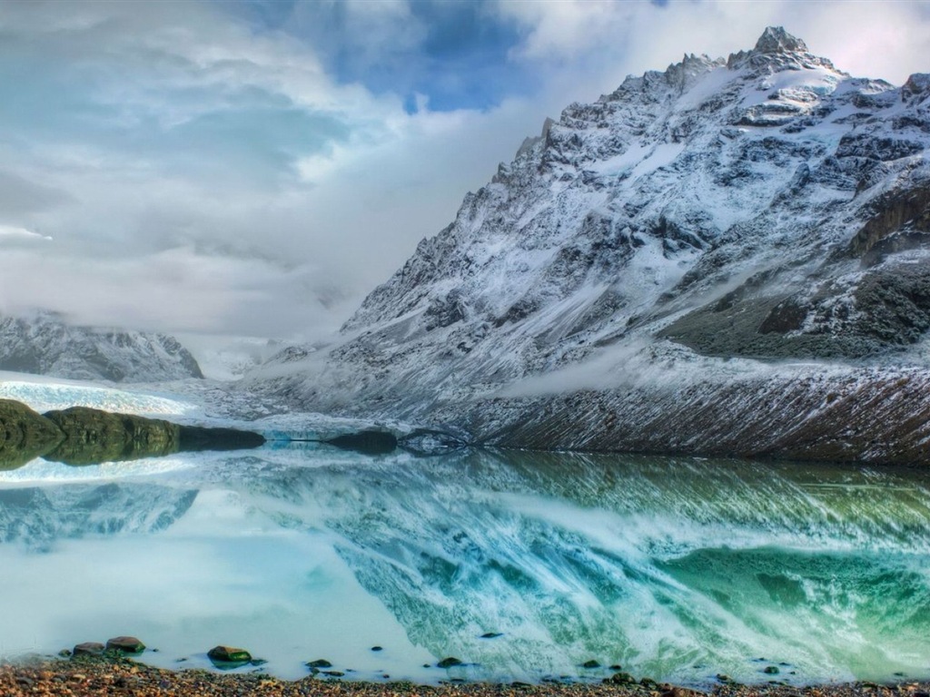 Neige d'hiver fonds d'écran HD magnifique de paysages #9 - 1024x768