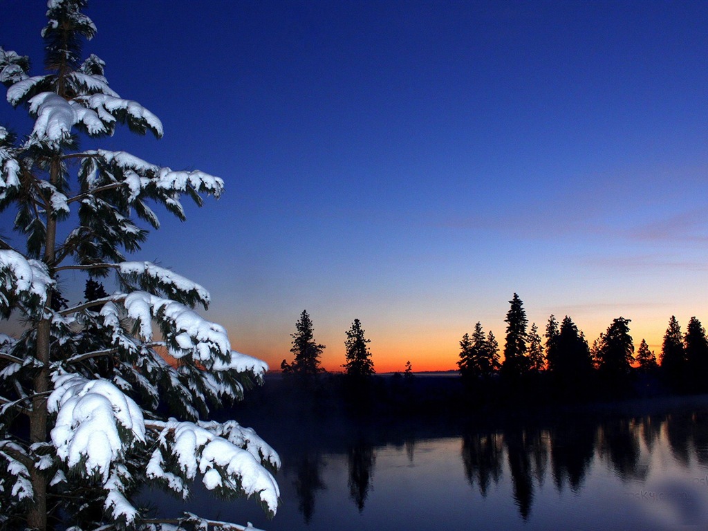 Neige d'hiver fonds d'écran HD magnifique de paysages #10 - 1024x768
