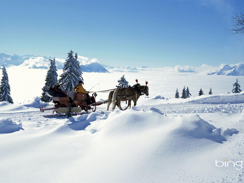 Neige d'hiver fonds d'écran HD magnifique de paysages #17 - 1024x768