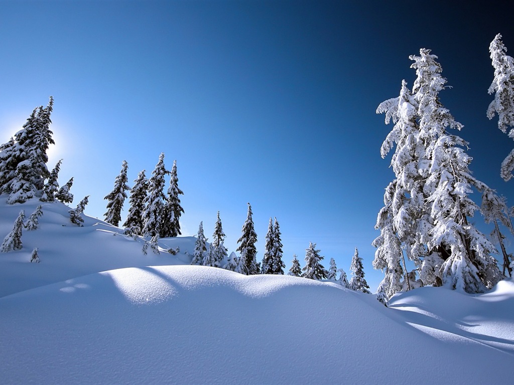 Neige d'hiver fonds d'écran HD magnifique de paysages #19 - 1024x768