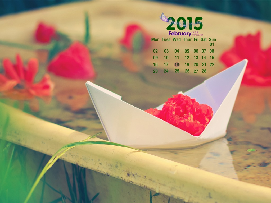 Februar 2015 Kalender Wallpaper (1) #3 - 1024x768