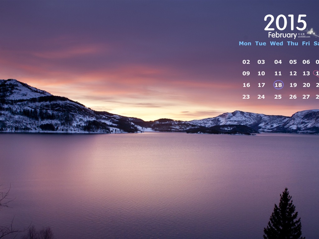 2015年2月 月曆壁紙(一) #14 - 1024x768
