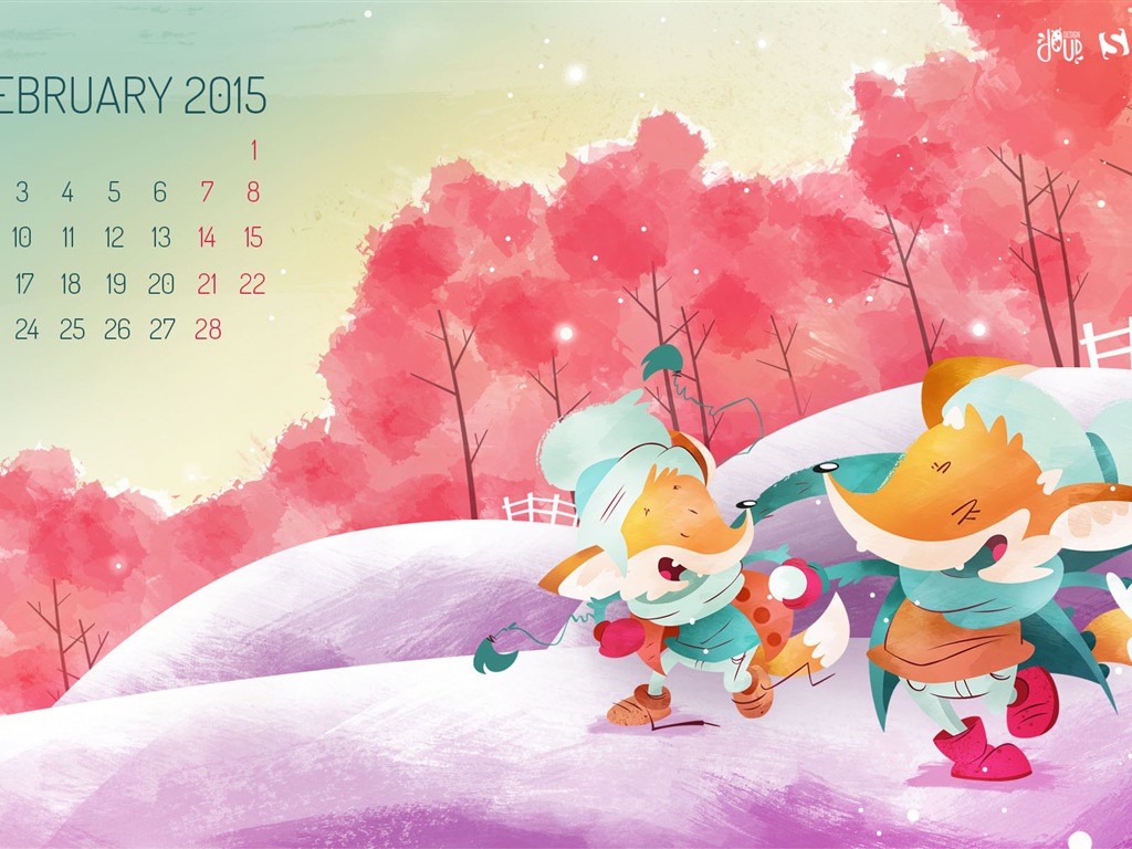 2015年2月 月曆壁紙(二) #1 - 1024x768