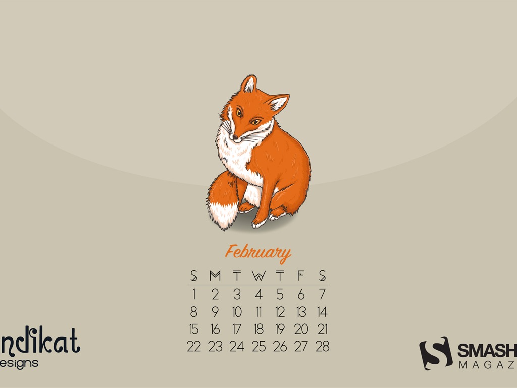 Februar 2015 Kalender Wallpaper (2) #10 - 1024x768