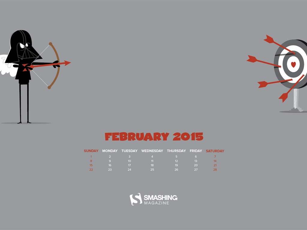 Februar 2015 Kalender Wallpaper (2) #13 - 1024x768
