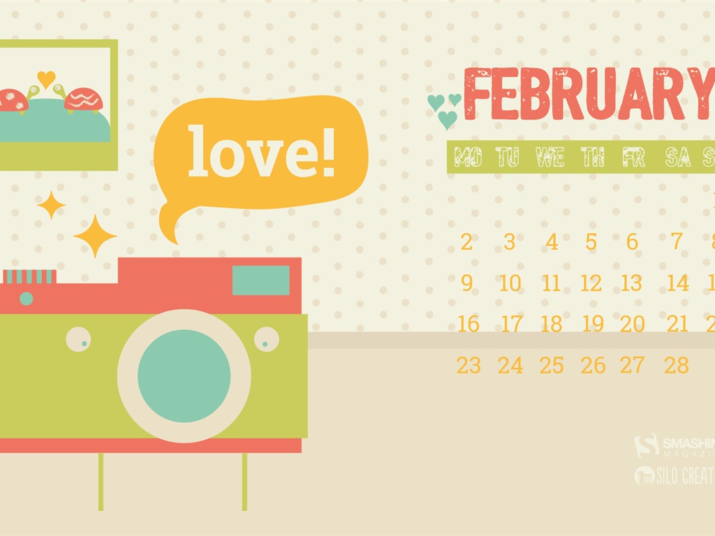 Februar 2015 Kalender Wallpaper (2) #15 - 1024x768