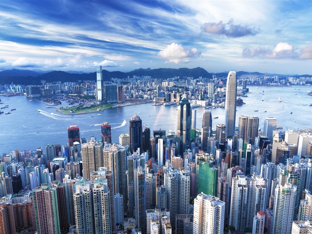 Paysage urbain beaux fonds d'écran HD de Hong Kong #1 - 1024x768
