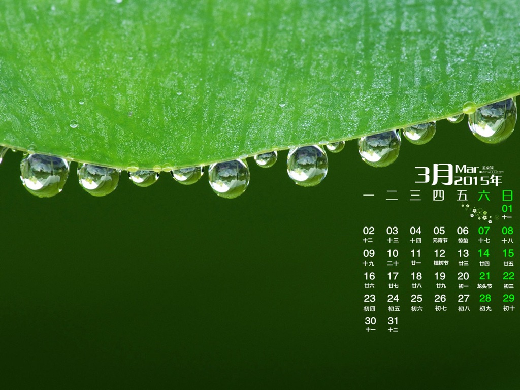 2015年3月 月曆壁紙(一) #3 - 1024x768