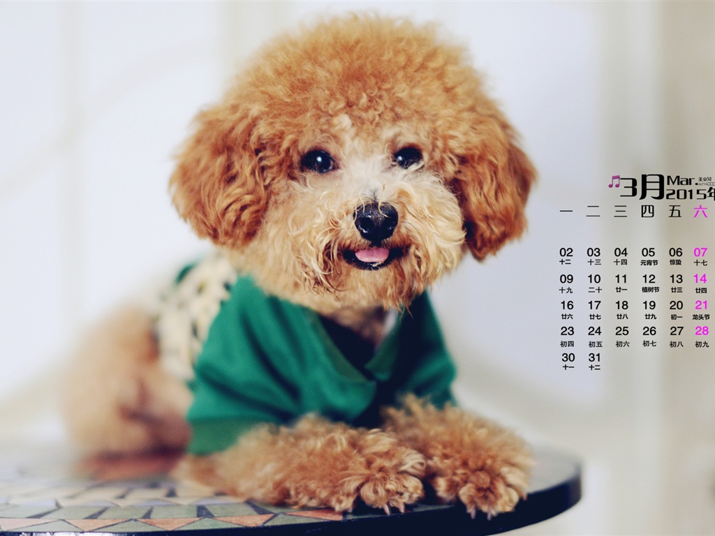 2015年3月 月曆壁紙(一) #6 - 1024x768