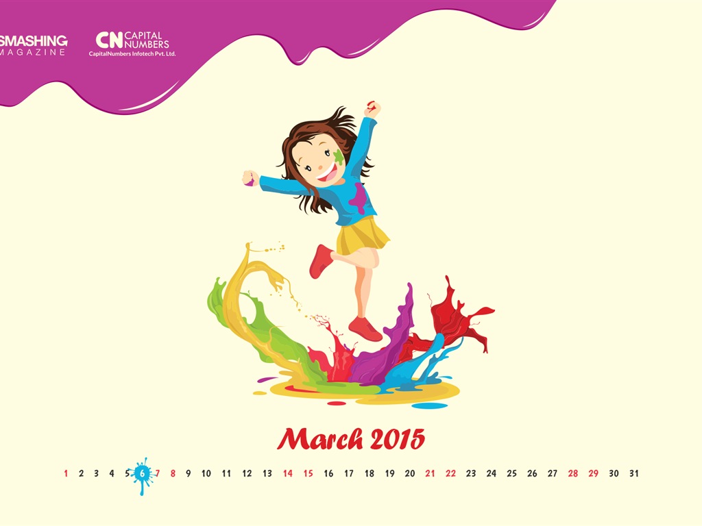 March 2015 Calendar wallpaper (2) #6 - 1024x768