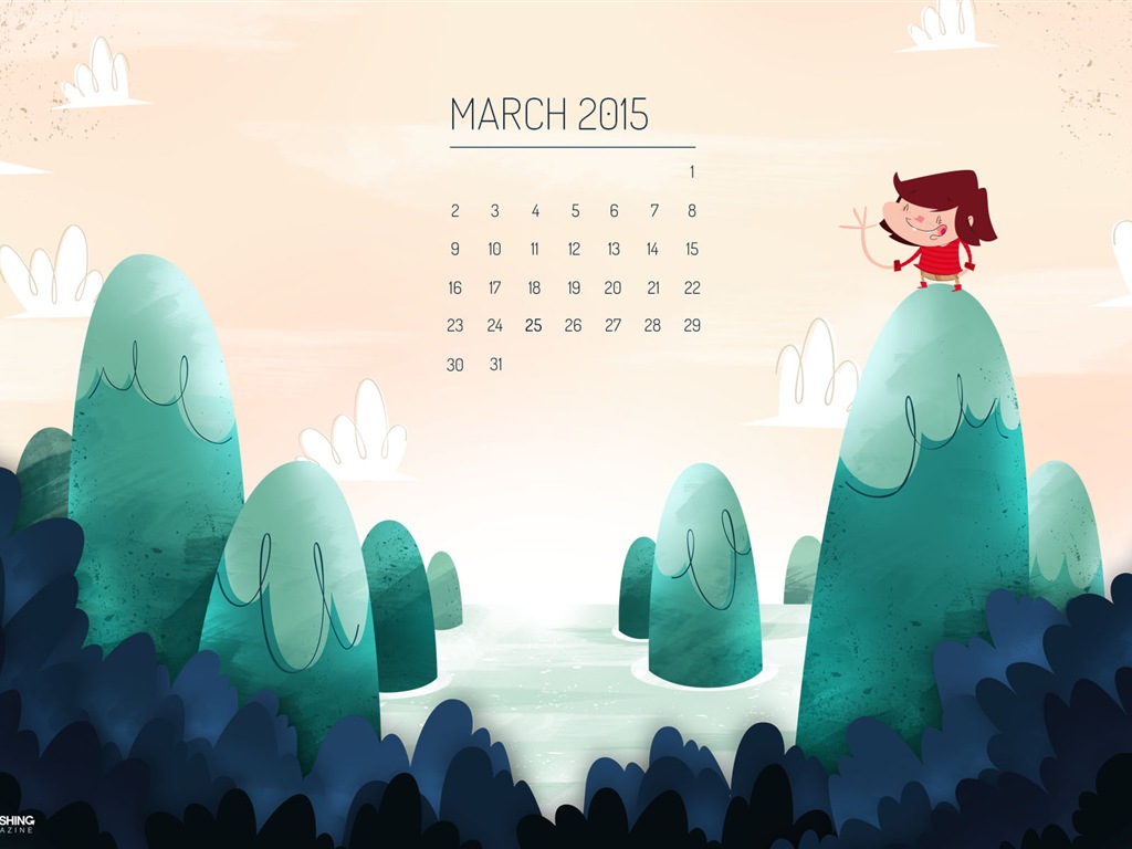 March 2015 Calendar wallpaper (2) #10 - 1024x768
