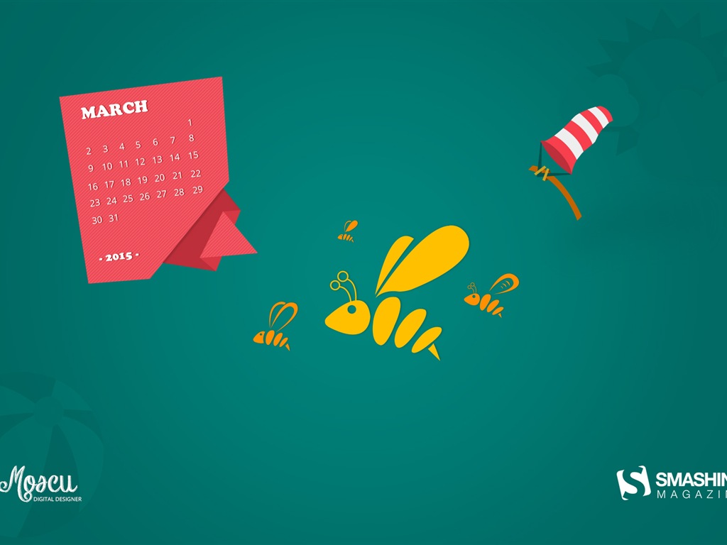 2015年3月 月曆壁紙(二) #14 - 1024x768
