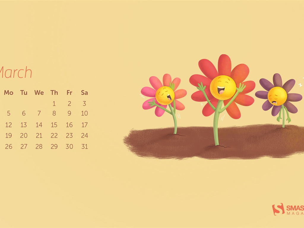 March 2015 Calendar wallpaper (2) #20 - 1024x768