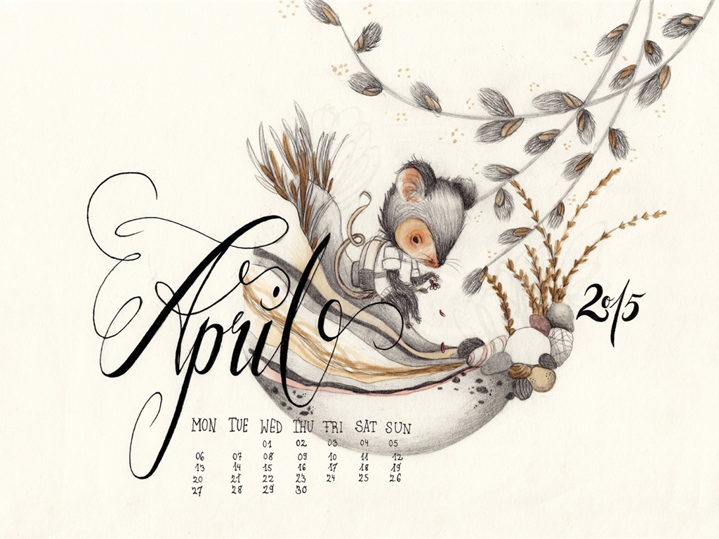 April 2015 Kalender Wallpaper (1) #15 - 1024x768