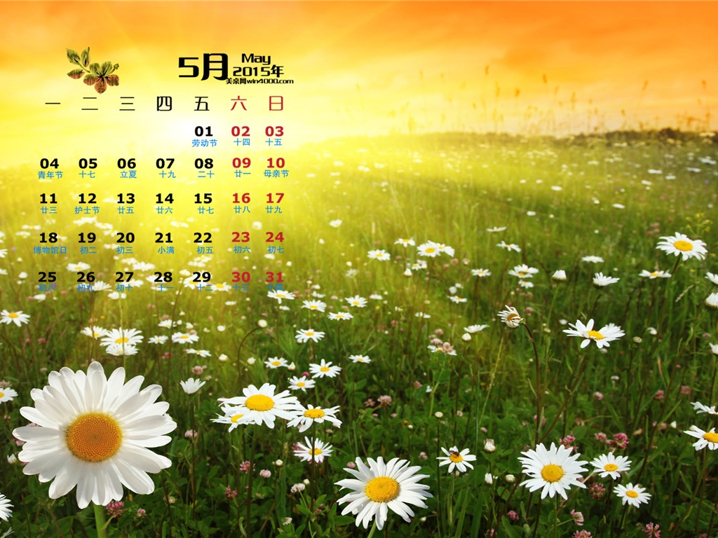 Mai 2015 Kalender Wallpaper (1) #15 - 1024x768