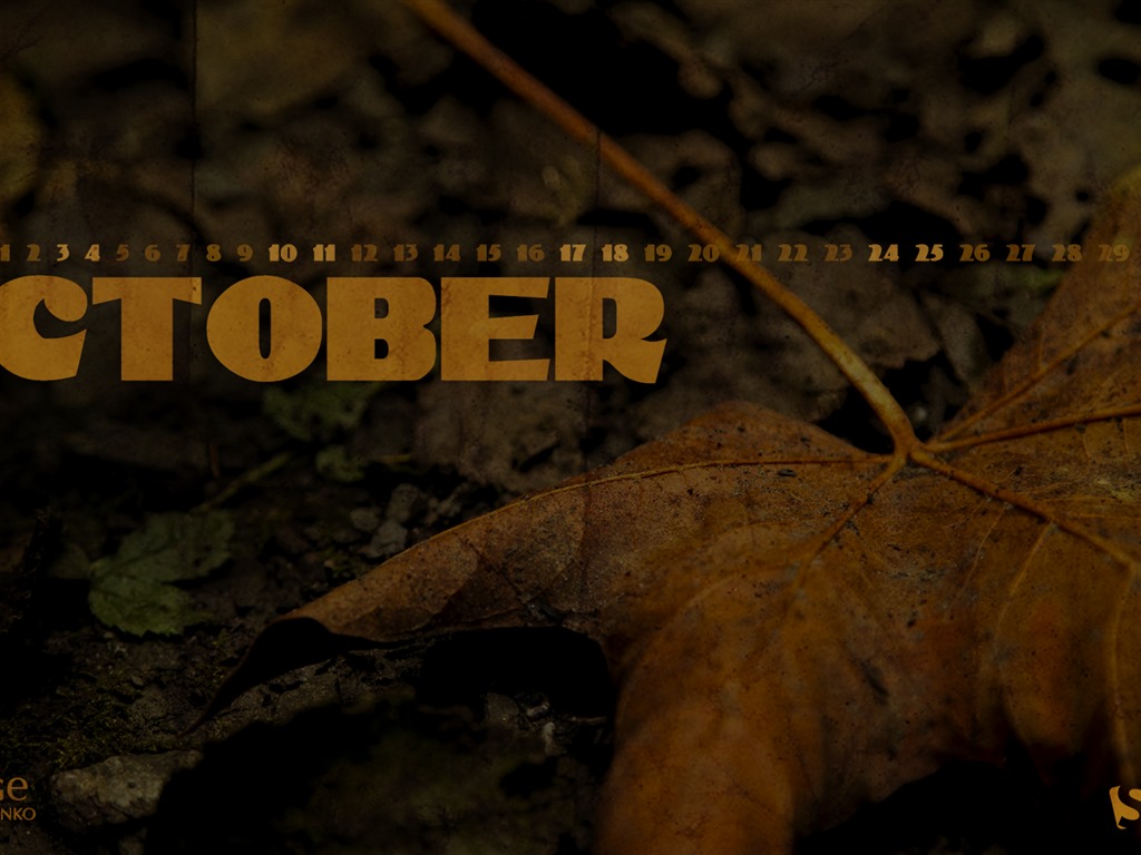 Oktober 2015 Kalender Wallpaper (2) #14 - 1024x768