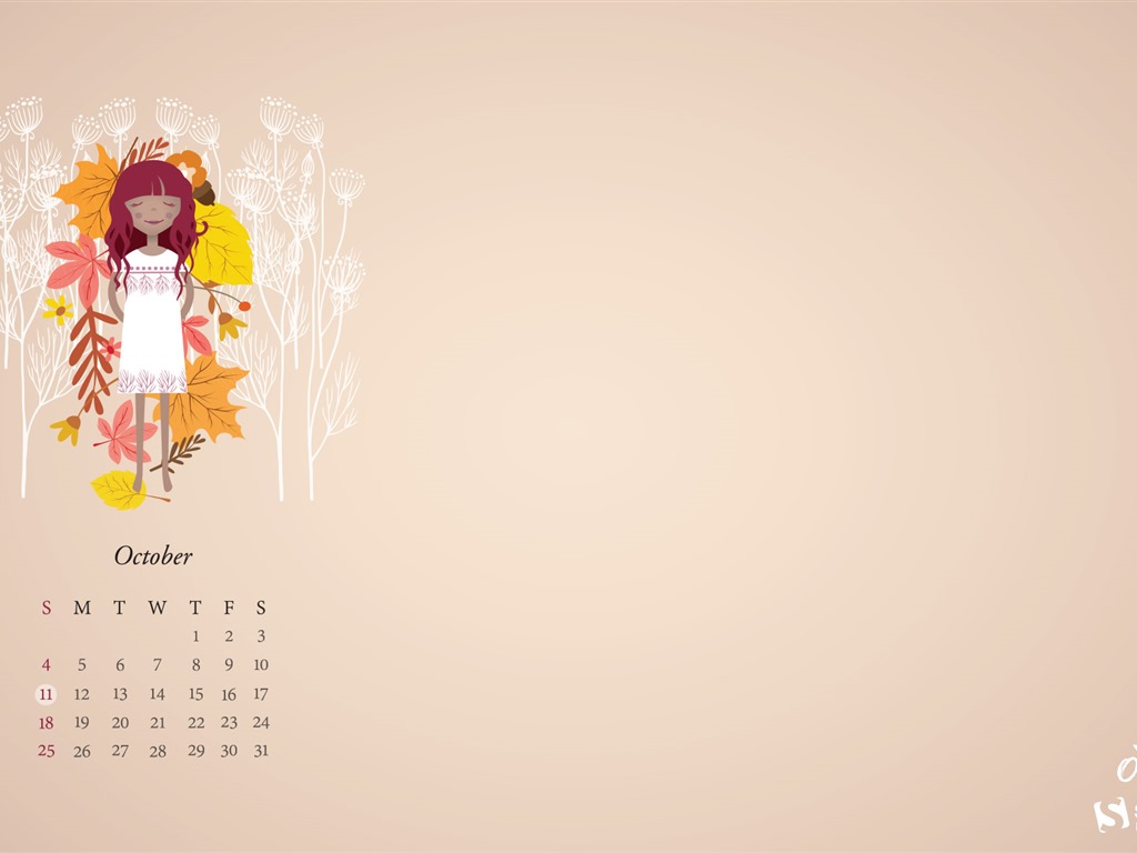 October 2015 calendar wallpaper (2) #15 - 1024x768