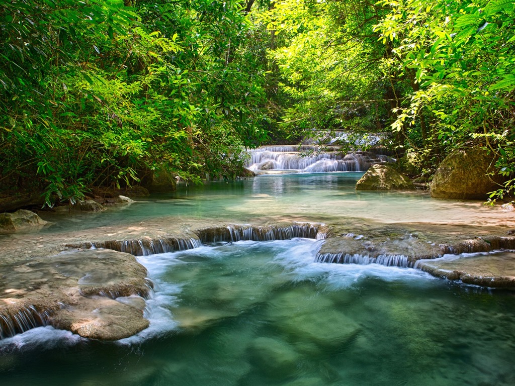 Los árboles, montañas, agua, salida del sol y puesta del sol, fondos de pantalla de alta definición #38 - 1024x768