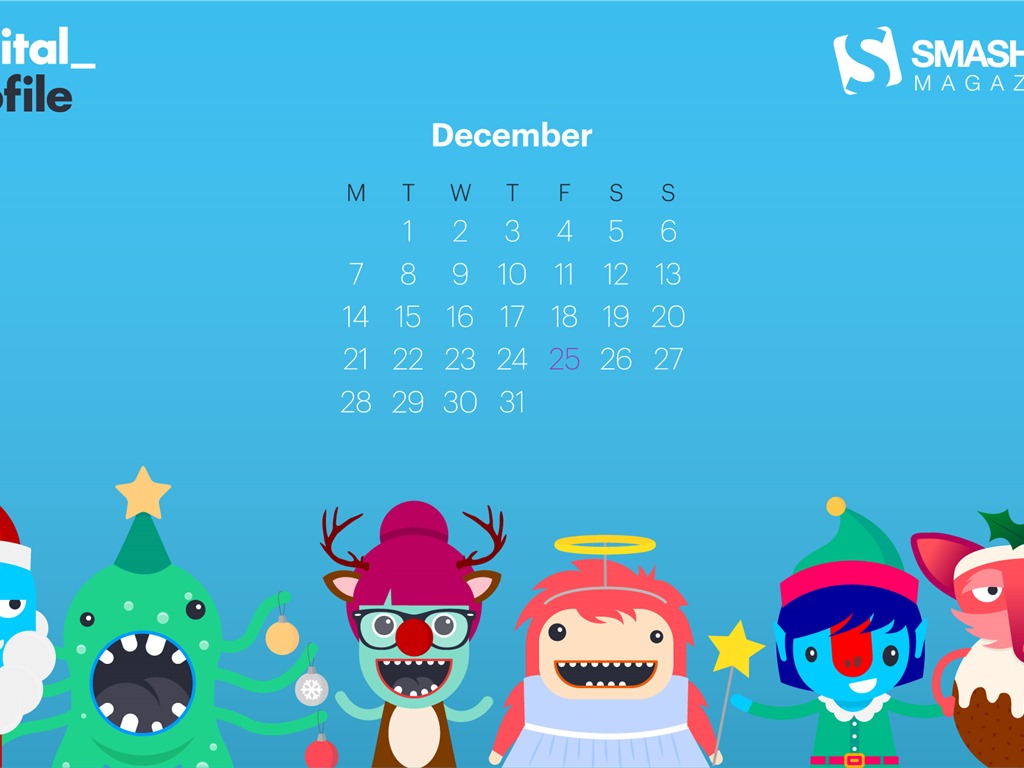 2015年12月 月曆壁紙(一) #18 - 1024x768