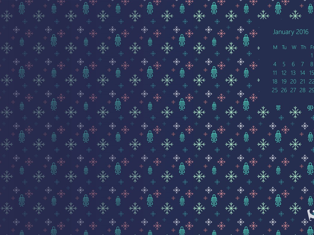 01. 2016 kalendář tapety (2) #15 - 1024x768