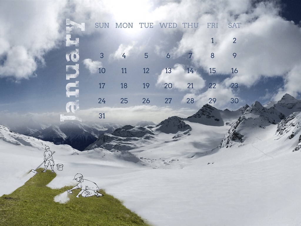 Januar 2016 Kalender Wallpaper (2) #18 - 1024x768