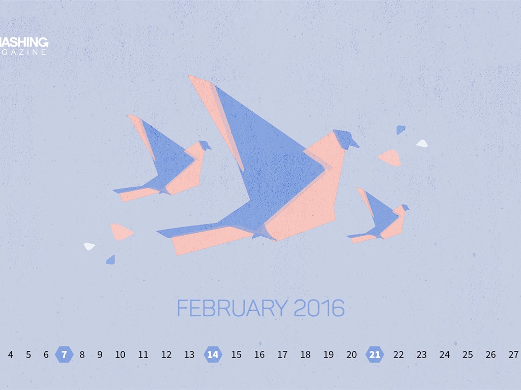 Februar 2016 Kalender Wallpaper (2) #2 - 1024x768
