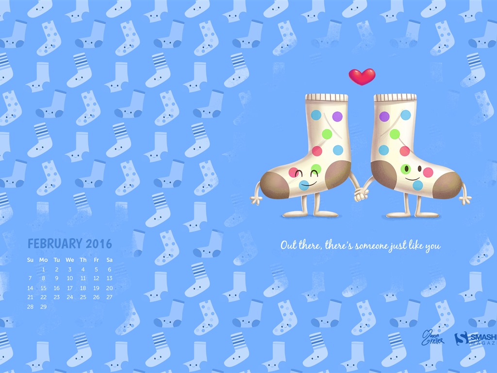 Februar 2016 Kalender Wallpaper (2) #10 - 1024x768