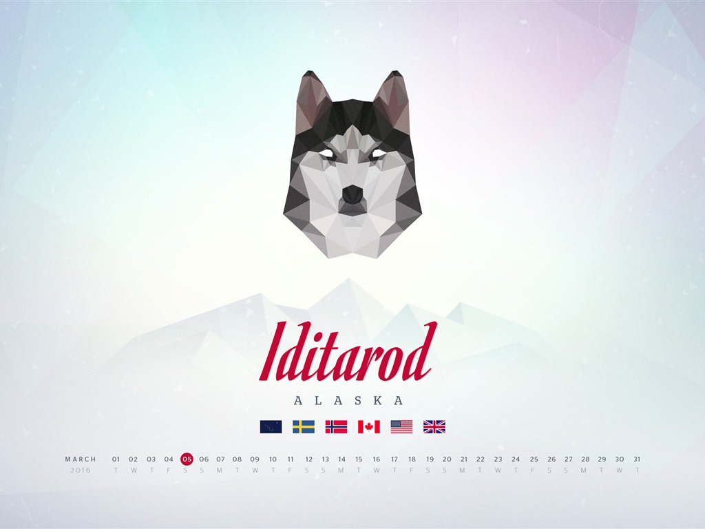 März 2016 Kalender Wallpaper (2) #18 - 1024x768