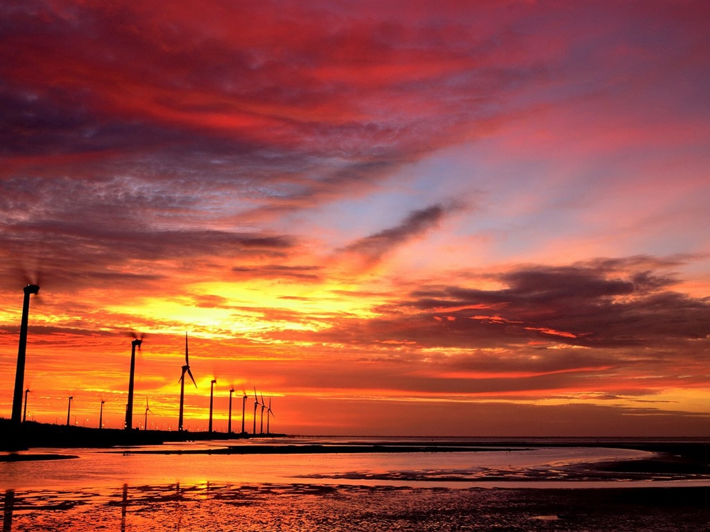 Taiwan Gaomei wetlands sunset HD Wallpapers #3 - 1024x768