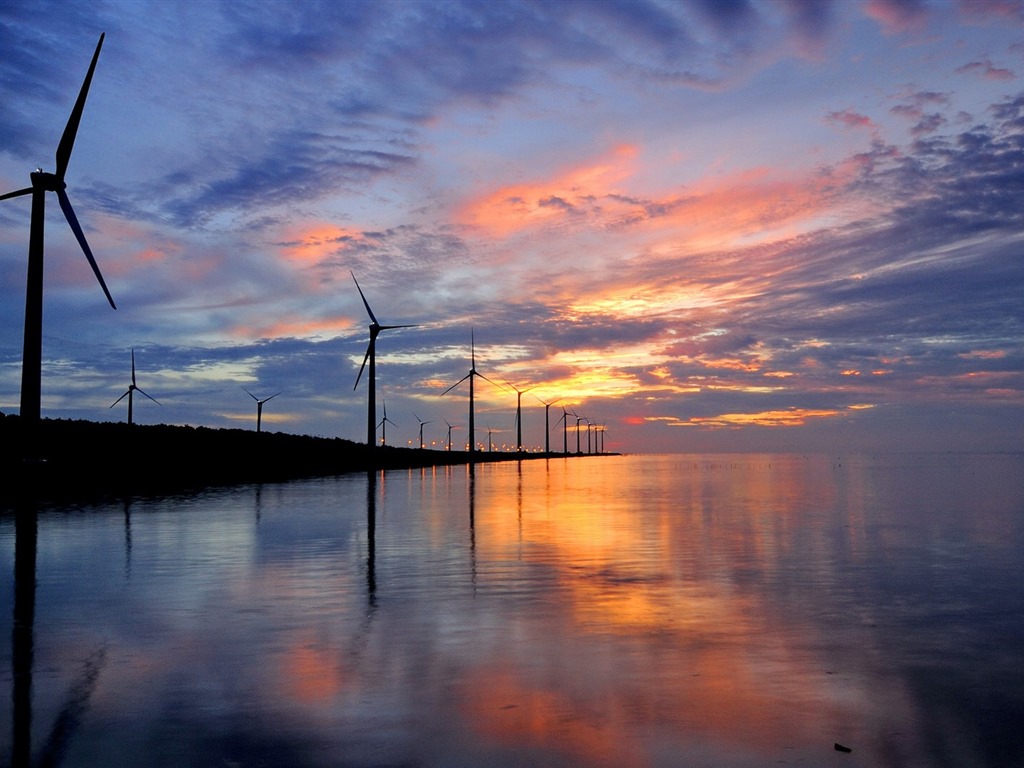 Taiwan Gaomei wetlands sunset HD Wallpapers #4 - 1024x768