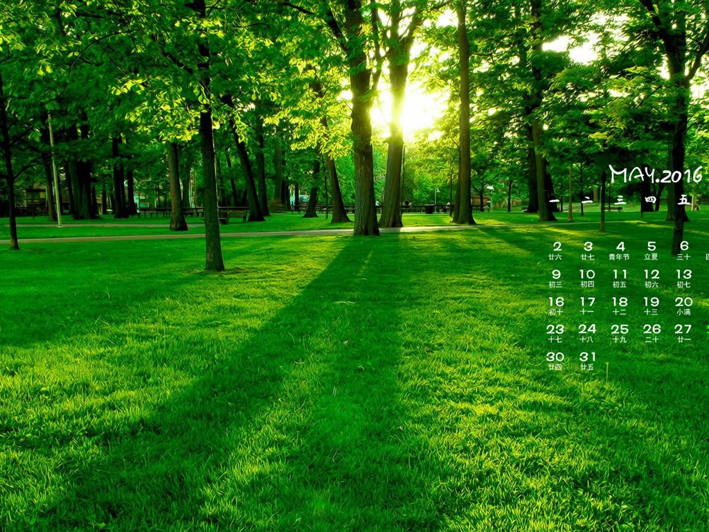 2016年5月 月曆壁紙(二) #3 - 1024x768