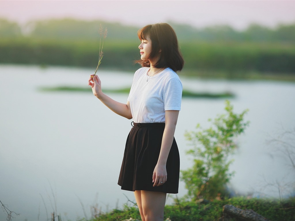 清純可愛年輕的亞洲女孩 高清壁紙合集(一) #40 - 1024x768