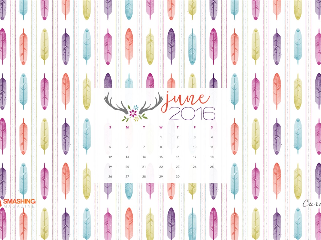 Juni 2016 Kalender Wallpaper (2) #10 - 1024x768