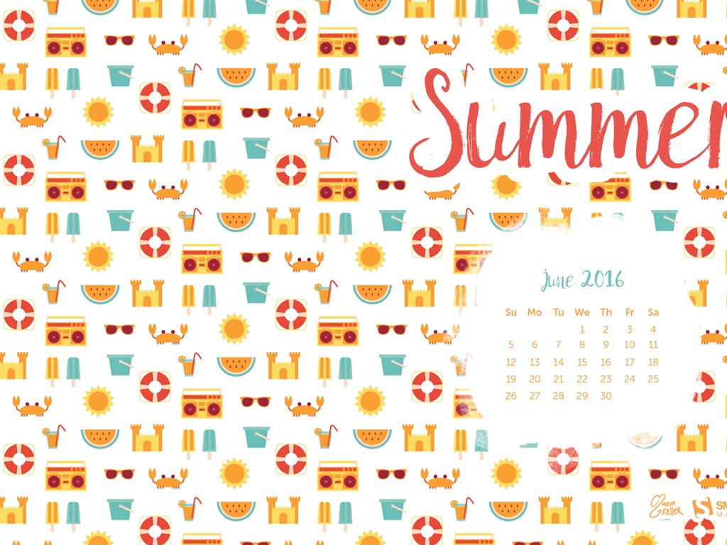 Juni 2016 Kalender Wallpaper (2) #18 - 1024x768