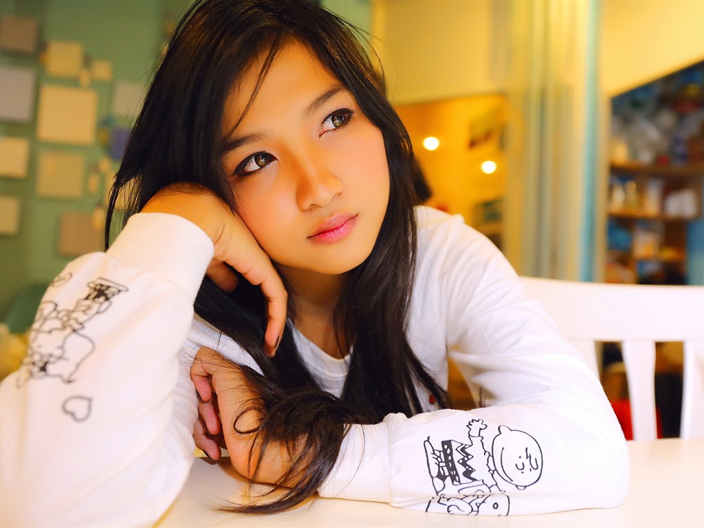 清純可愛年輕的亞洲女孩 高清壁紙合集(二) #9 - 1024x768