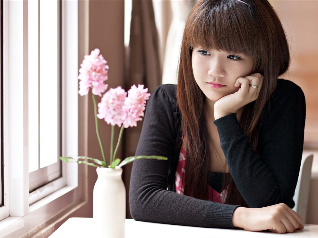 순수하고 사랑스러운 젊은 아시아 여자의 HD 월페이퍼 컬렉션 (2) #24 - 1024x768