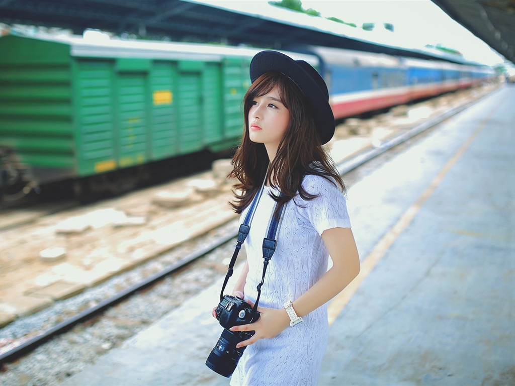 순수하고 사랑스러운 젊은 아시아 여자의 HD 월페이퍼 컬렉션 (2) #30 - 1024x768